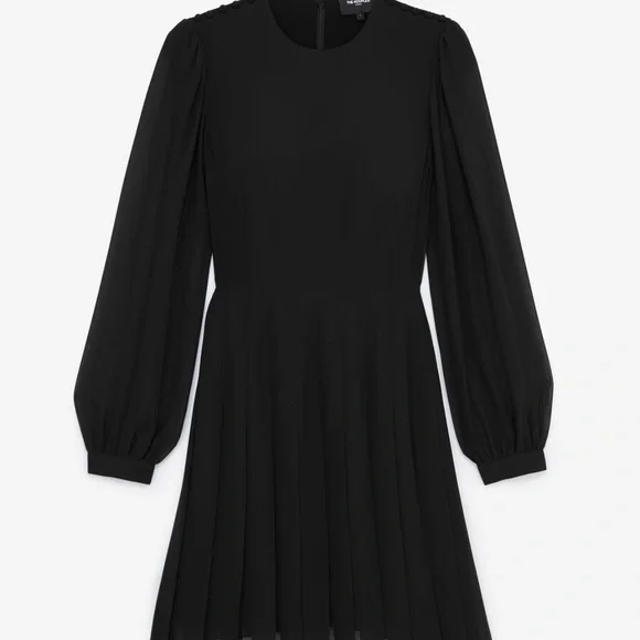 Pleated Short Black Dress W/ Shoulder Buttons - the Kooples size small (1) NWT - Picture 5 of 9